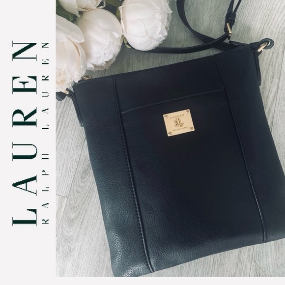 LRL Leather crossbody shoulder bag | Black - Picture 10 of 16